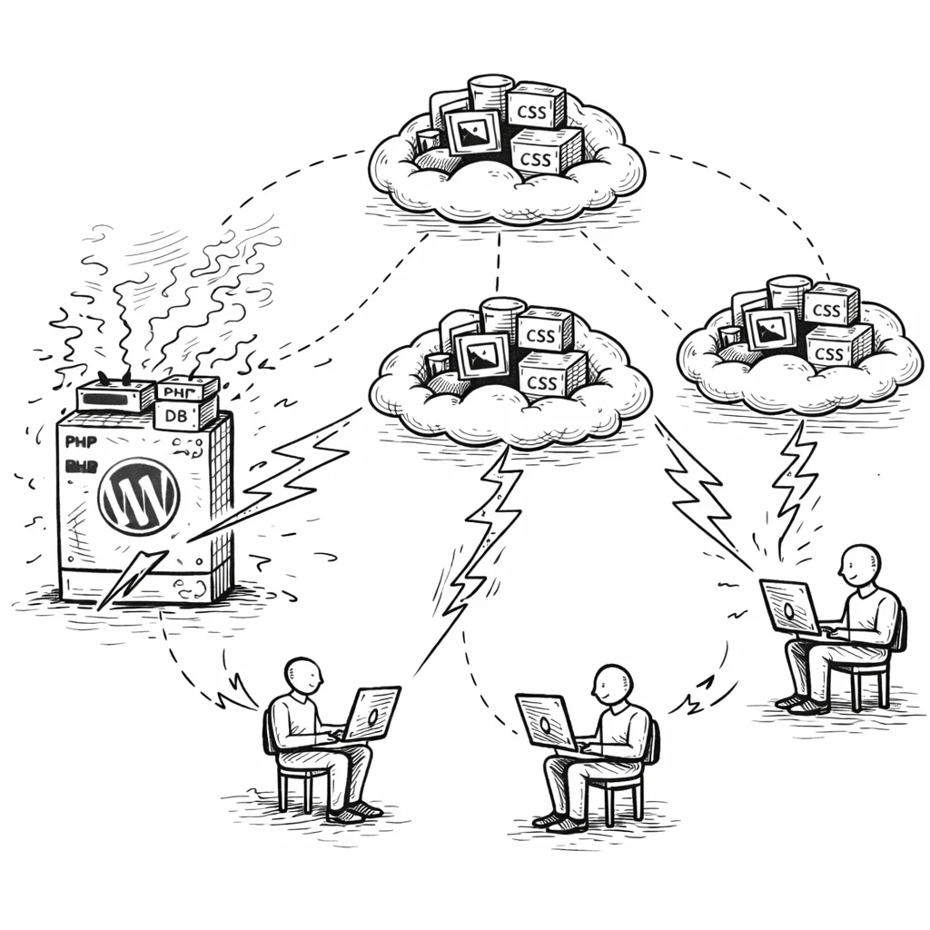 CDN edge nodes serving media globally from cloud storage